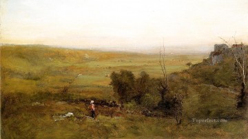 tonalism tonalist Painting - The Valley landscape Tonalist George Inness